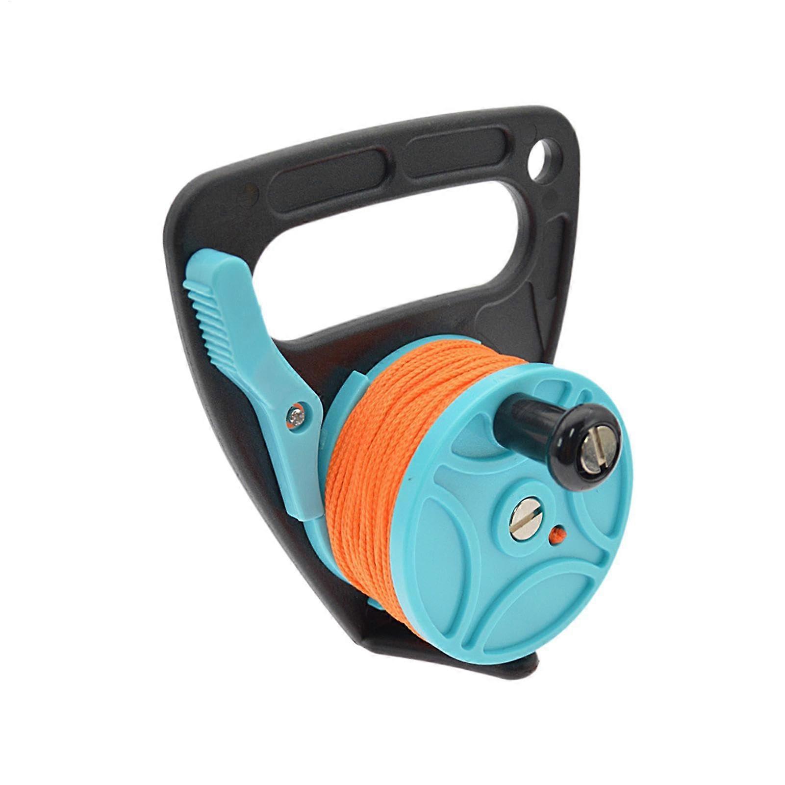 Scuba Dive Reel SMB, Ratchet, 150ft Safety Device for Diving, Snorkeling (Blue)