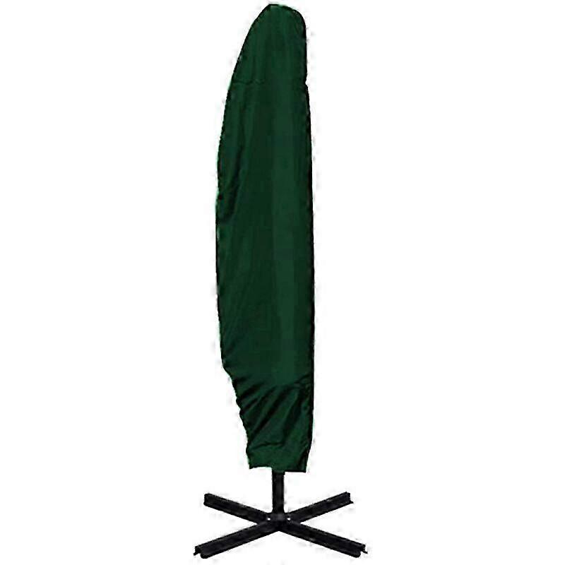 Green Umbrella Cover with Zipper and Drawstring, Waterproof, Windproof and Anti-UV, Oxford Fabric for Garden, Patio, Banana