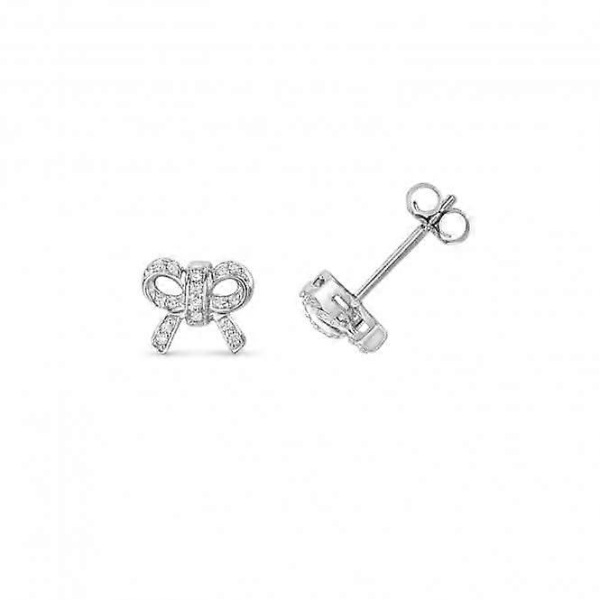 Diamond Jewellery 9ct Gold Diamond Bow Earrings ED192W