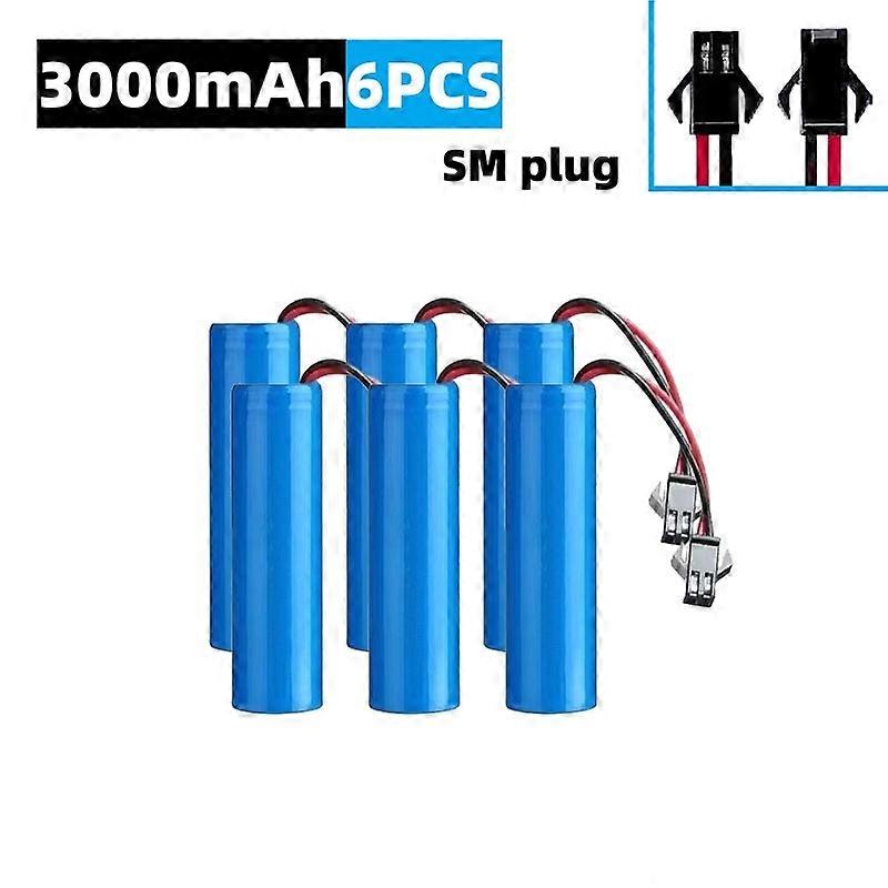 SM Plug 18650 Lithium Ion Rechargeable Battery 3.7V 3000mAh with PCB for Q85 Q70 RC Helicopter Fl