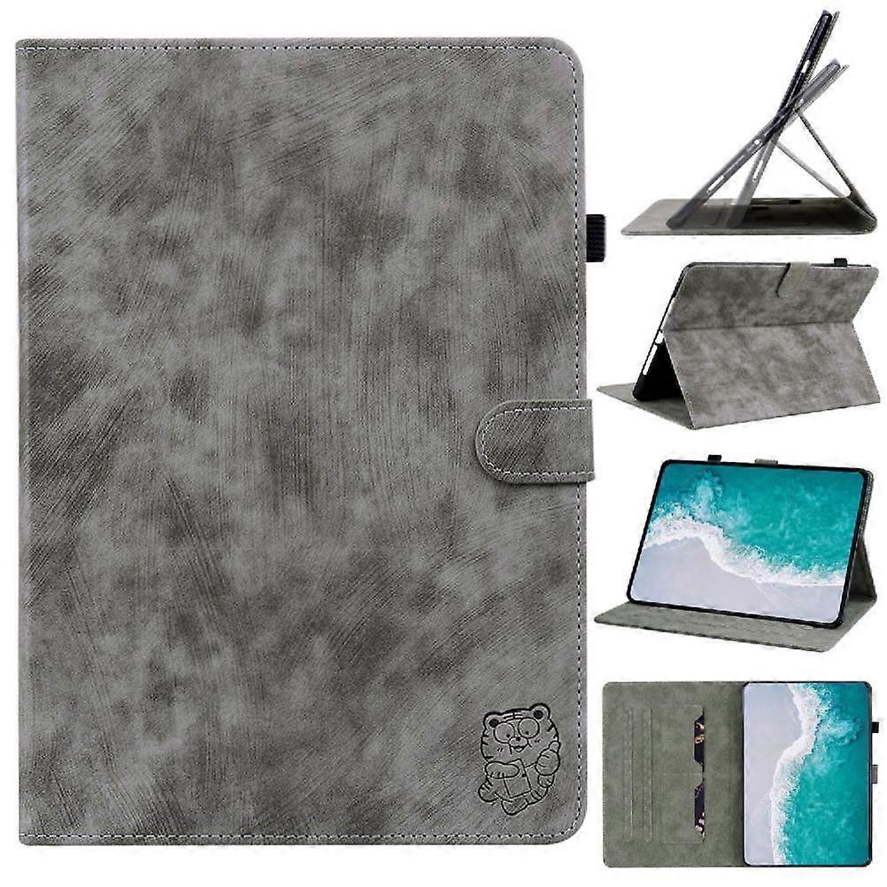 Premium PU Leather Case for iPad Pro 11 2022 with Multi-Angle Folio Stand & Card Slots - Embossed Tiger Design for Stylish Protection