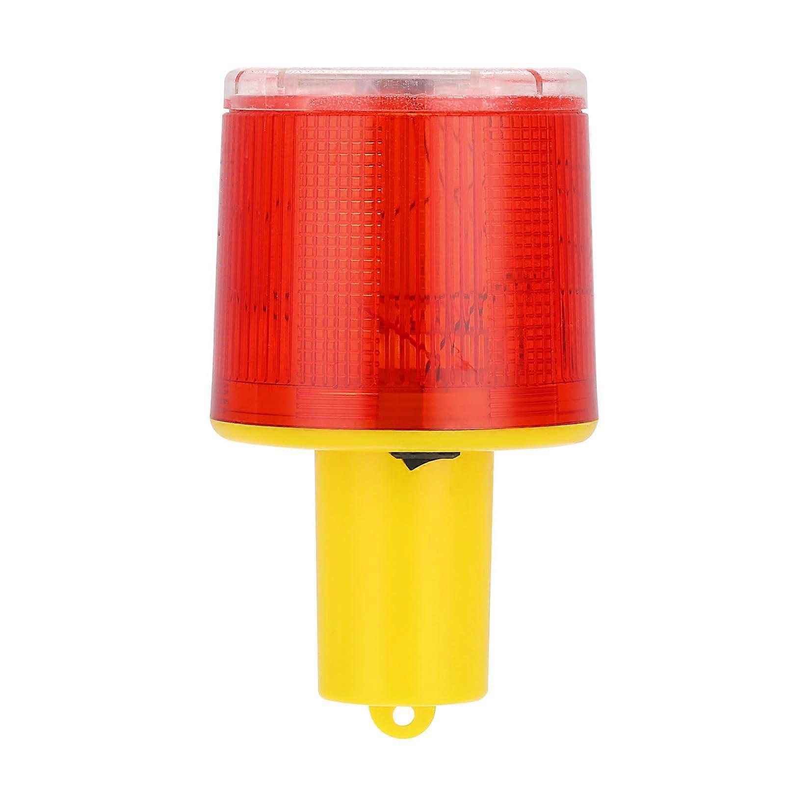 Solar Strobe Warning Light 360 Degree Waterproof Traffic Lamp Auto On LED Flashing Pole Mounted Construction Signs Red