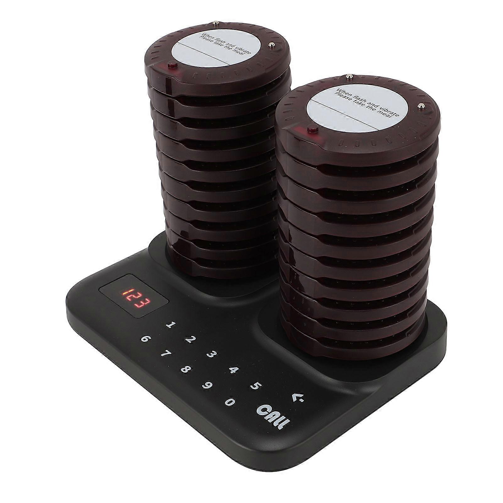 Restaurant Pager System with 20 Beepers 800m Range Wireless AU Plug