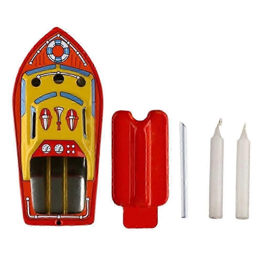 Ljus Powered Tin Leksak Ångbåt Samlarobjekt