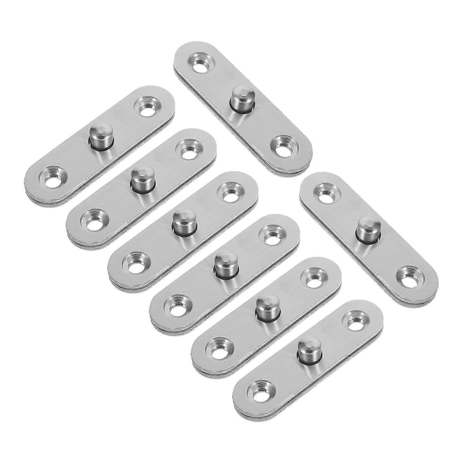 Hemoton 8Pcs Rotatable Door Hinges Stainless Steel Up Down Hinges Hidden Furniture Hinges