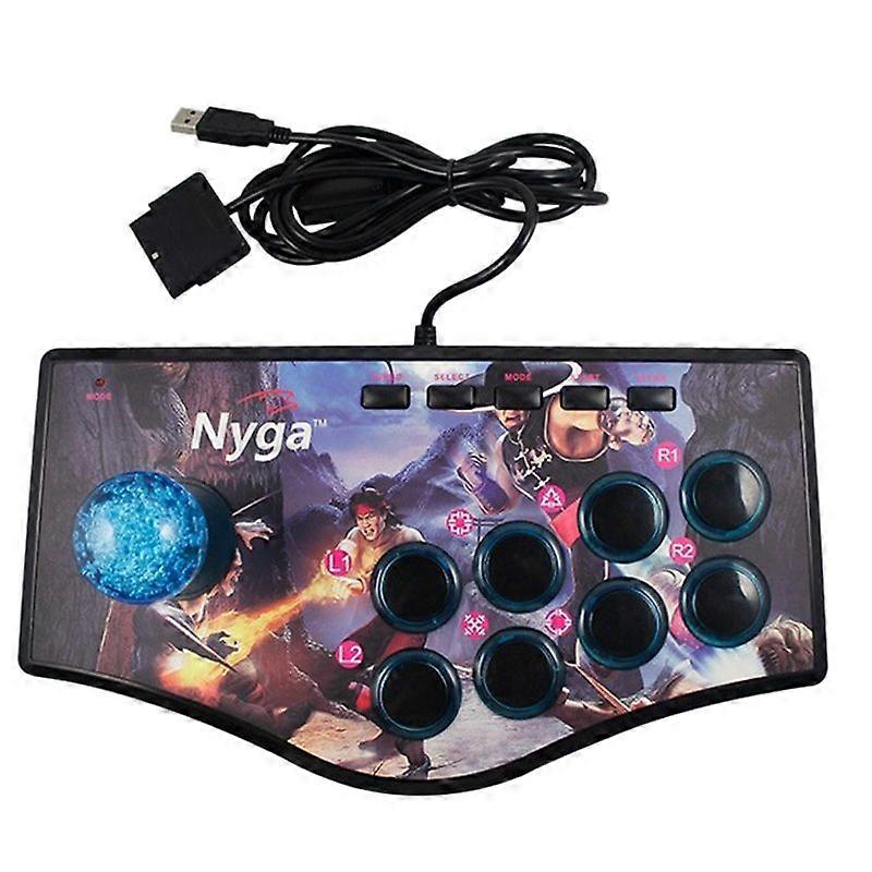Retro-pelihalliohjain, jossa on keinuvipu ja USB-joystick PS2:lle/PS3:lle/PC:lle/Android-älytelevisiolle, sisäänrakennettu vibraattori