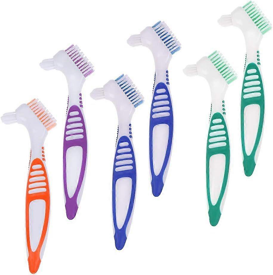 6Pcs Denture Cleaning Brush, Premium Denture Cleaner, Artificial Toothbrushes for Denture