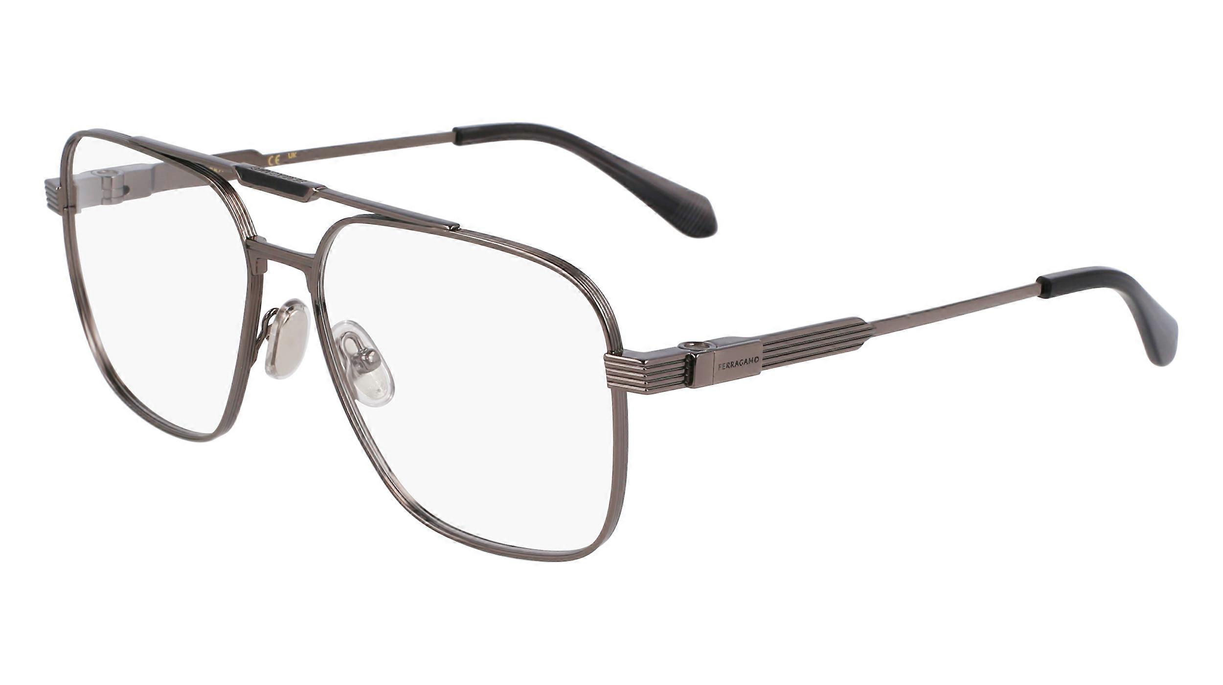 Eyewear Frames FERRAGAMO SF2591 027 DARK RUTHENIUM 57/15/145 MALE