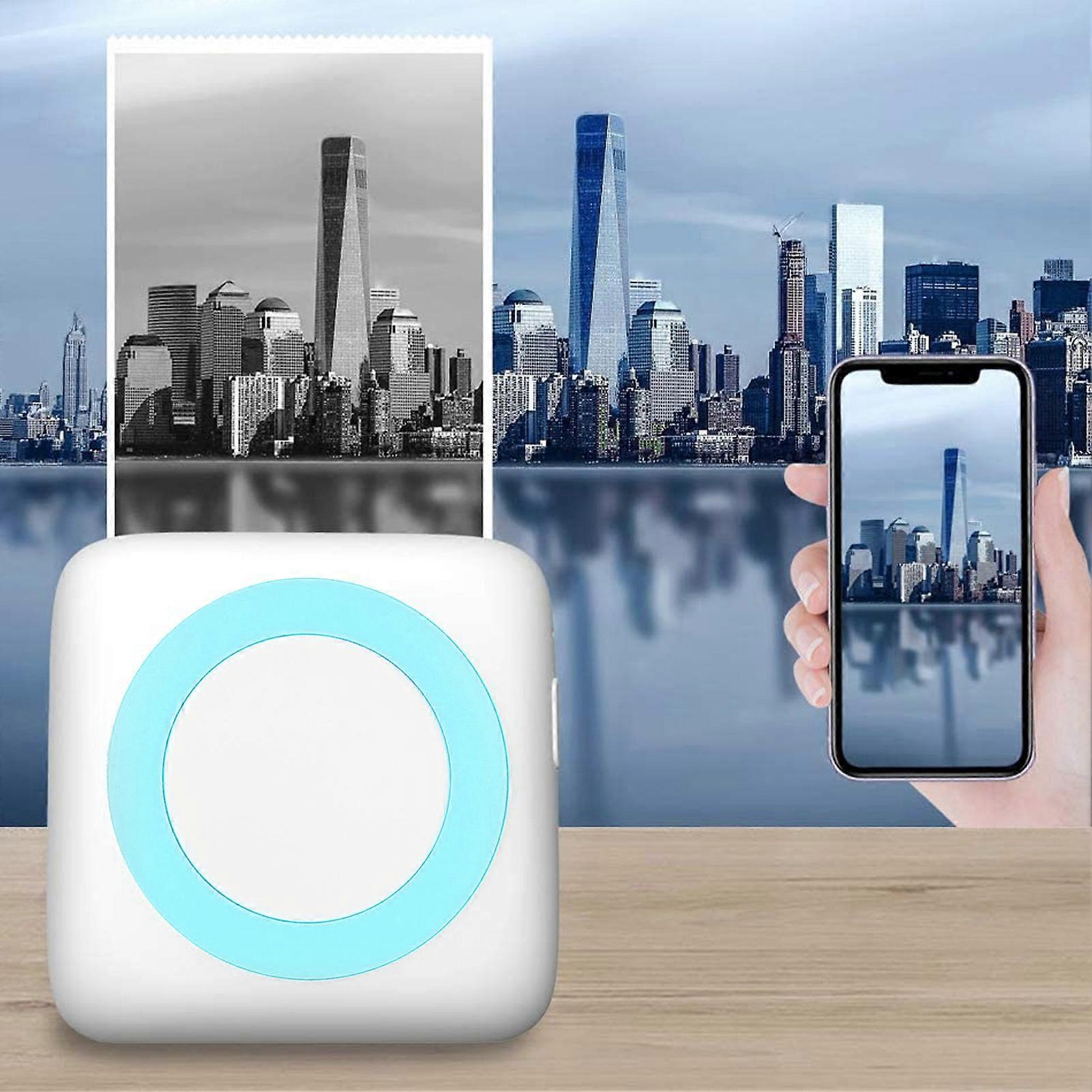 Mini Printer 200DPI Portable 8.8x8.5x3.7cm Type-C 800mAh Blue