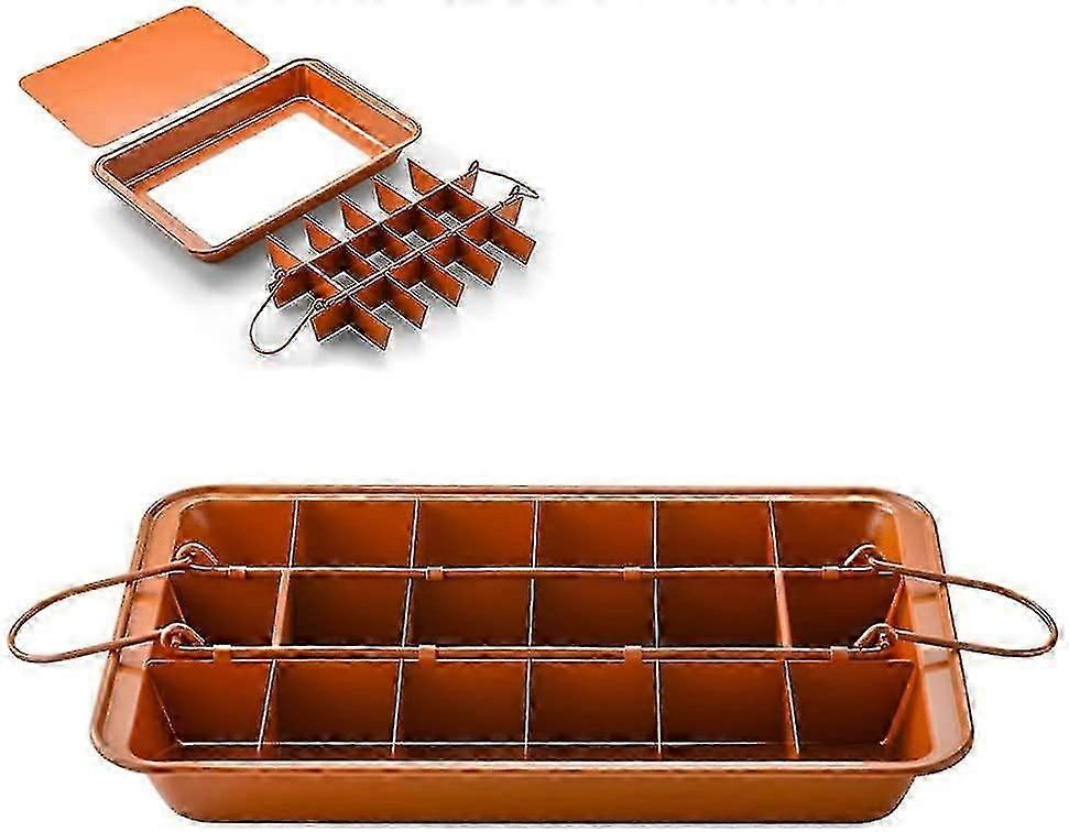 Square Brownie Pan with Non-Stick Dividers for Baking Cakes