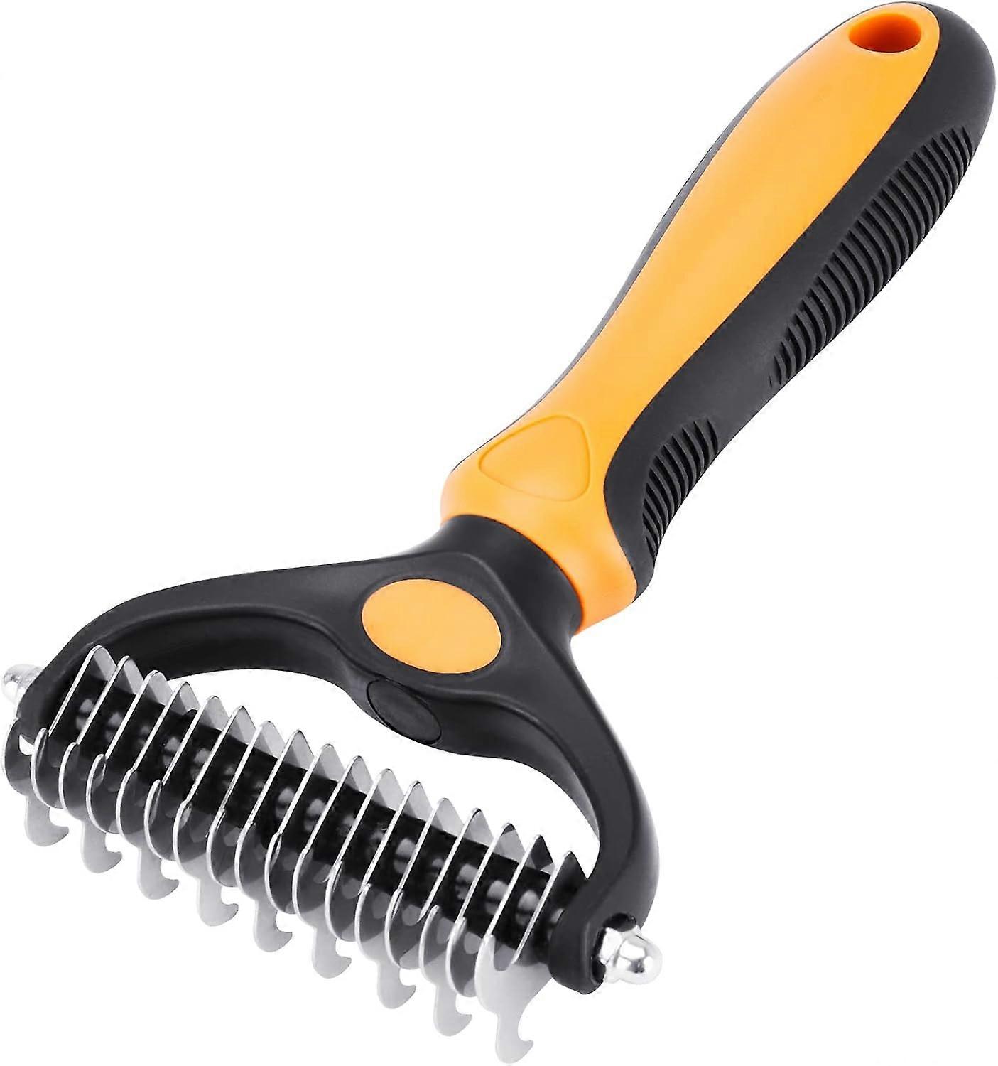 Pet Grooming Tools - Double-Sided Cleansing and Grooming Comb for Cats and Dogs - Orange