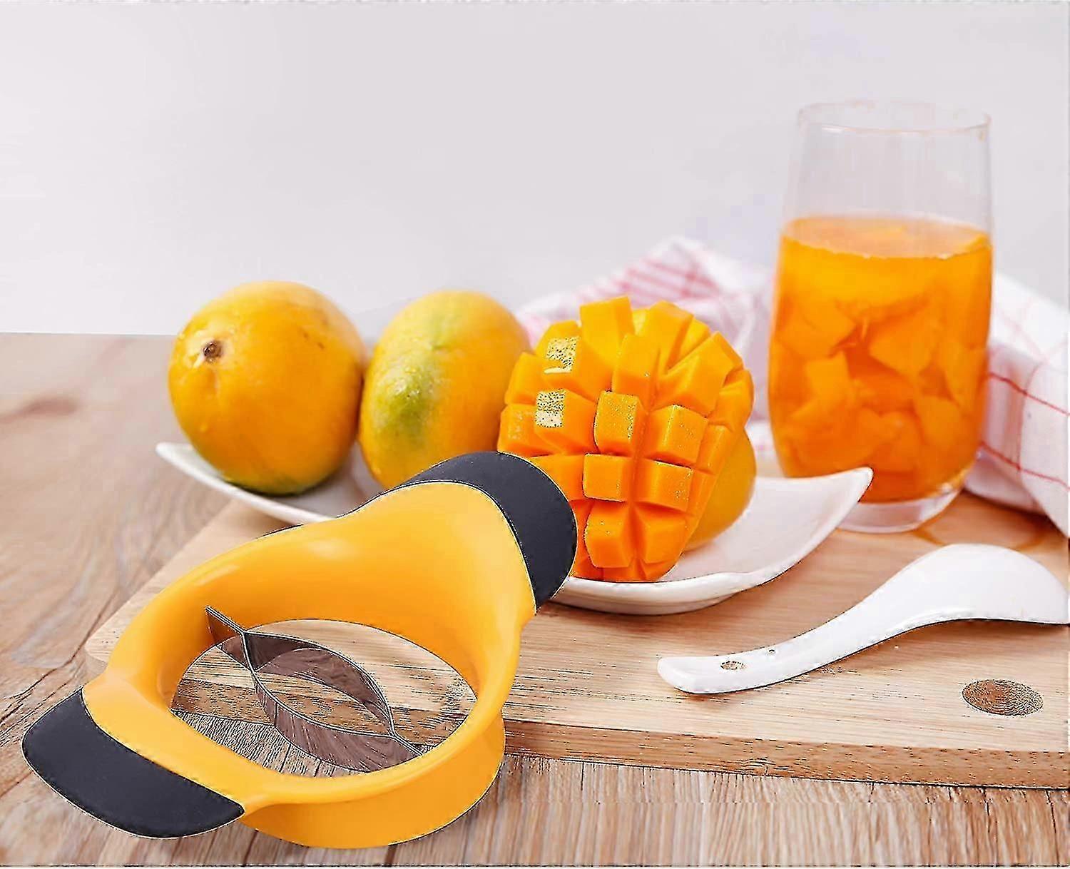Stainless Steel Mango Slicer - Extra Large Mango Corer, Ultra-sharp Mango Cutter, Peeler, Splitter, Pitter, And Divider