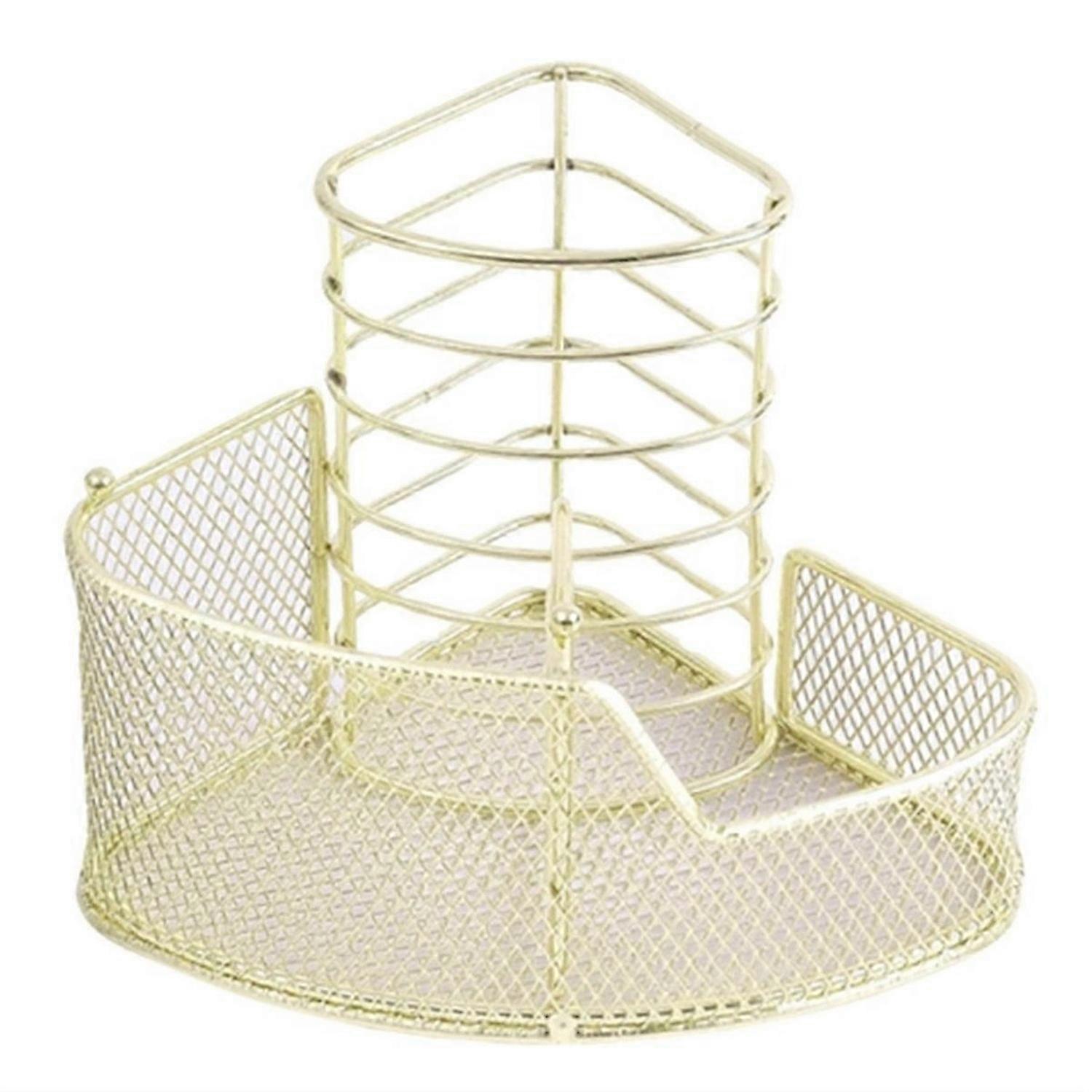 Triangle-Shaped Metal Stationery Storage Holder 3 Compartment, B