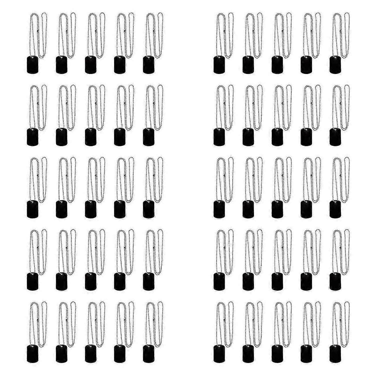 Pacote com 25 Dog Tags para gravação a laser com 24 polegadas, preto