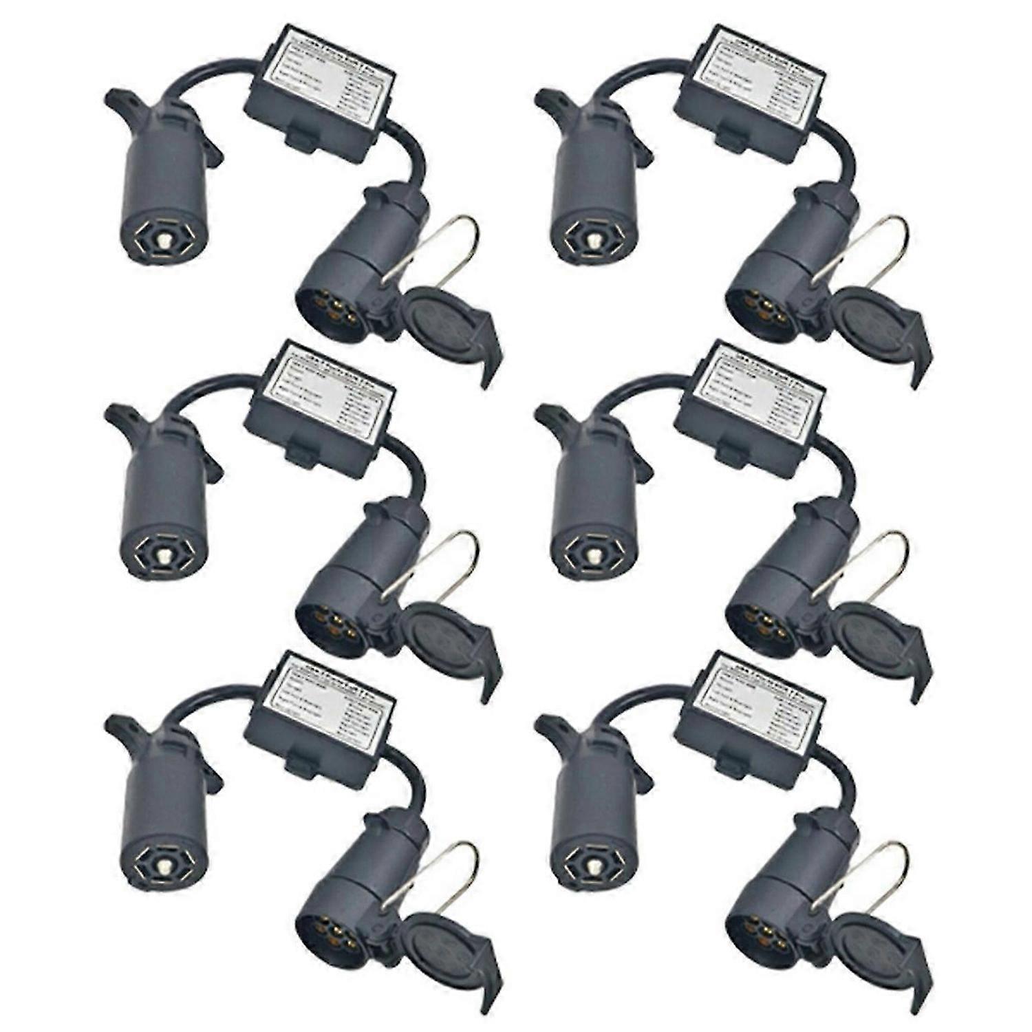USA to EU Trailer Light Converter US 7-Way Blade Socket to EU 7-Pin Round Plug