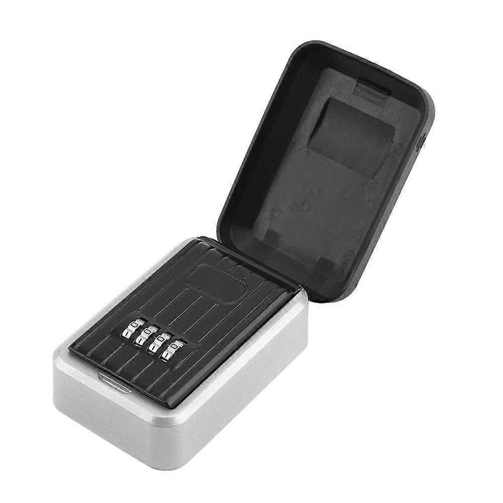 Solid Outdoor Wall Safe 12.4x8.3x3.9cm Black Aluminum Lock Box