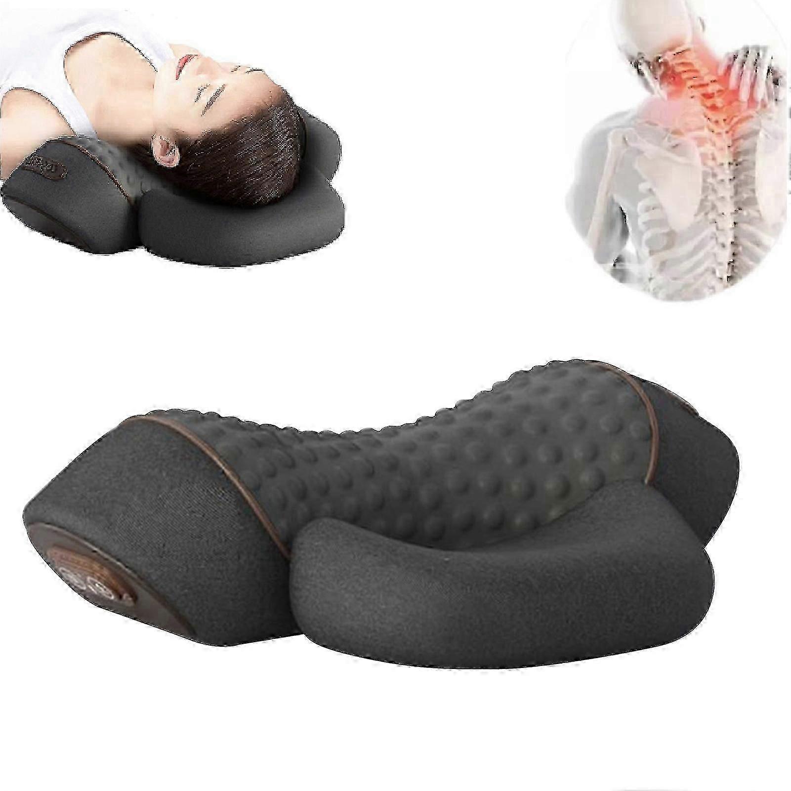 Cervical Massage Pillow with Heat Electric Model Ergonomic Design Portable for Multiple Scenarios