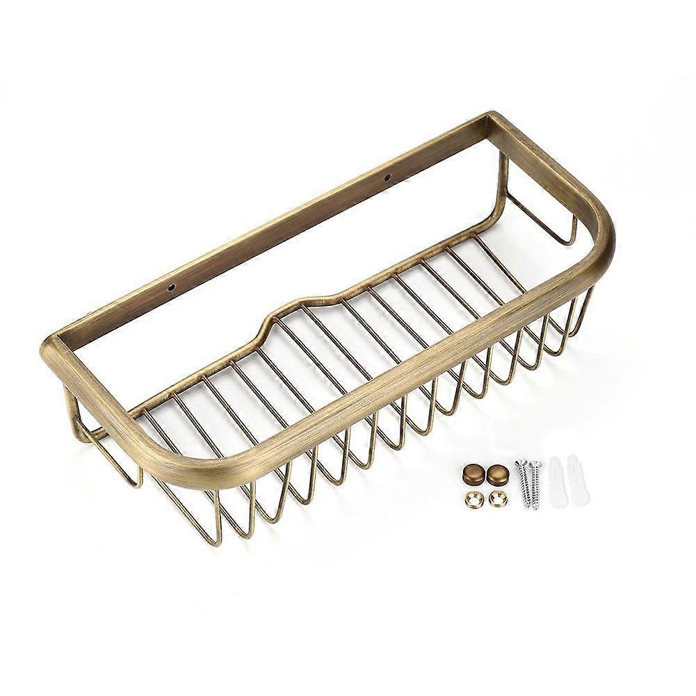 30cm Solid Copper Shower Basket Bath Soap Shampoo Storage Holder Wall Mount Bathroom Shelf