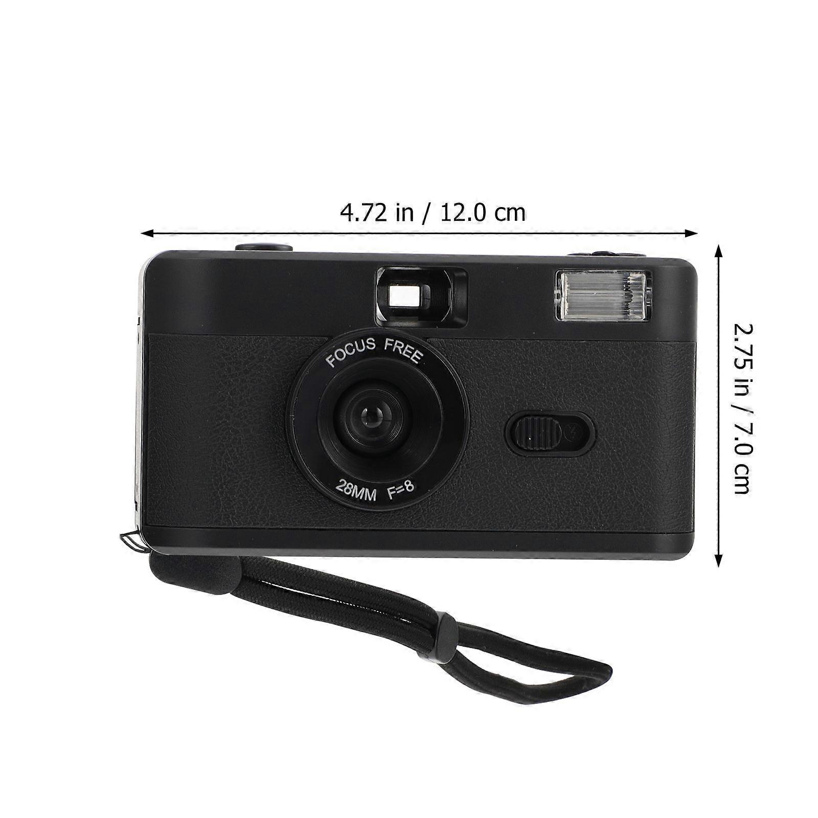 Build-in Flash Film Camera Reusable Camera 1Pcs Black PVC Material