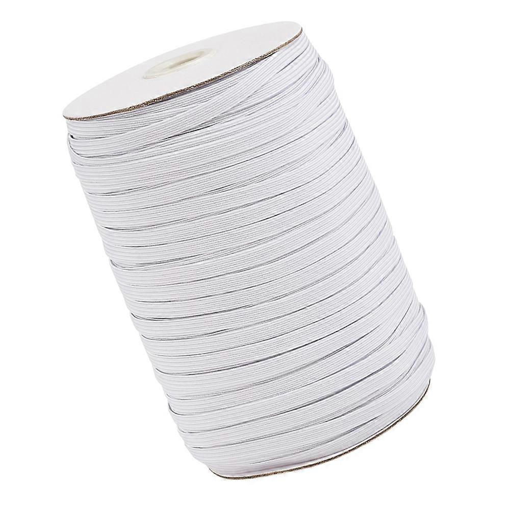 Ear Band Flat Elastic Ribbon for DIY Use 1 Roll 91m White