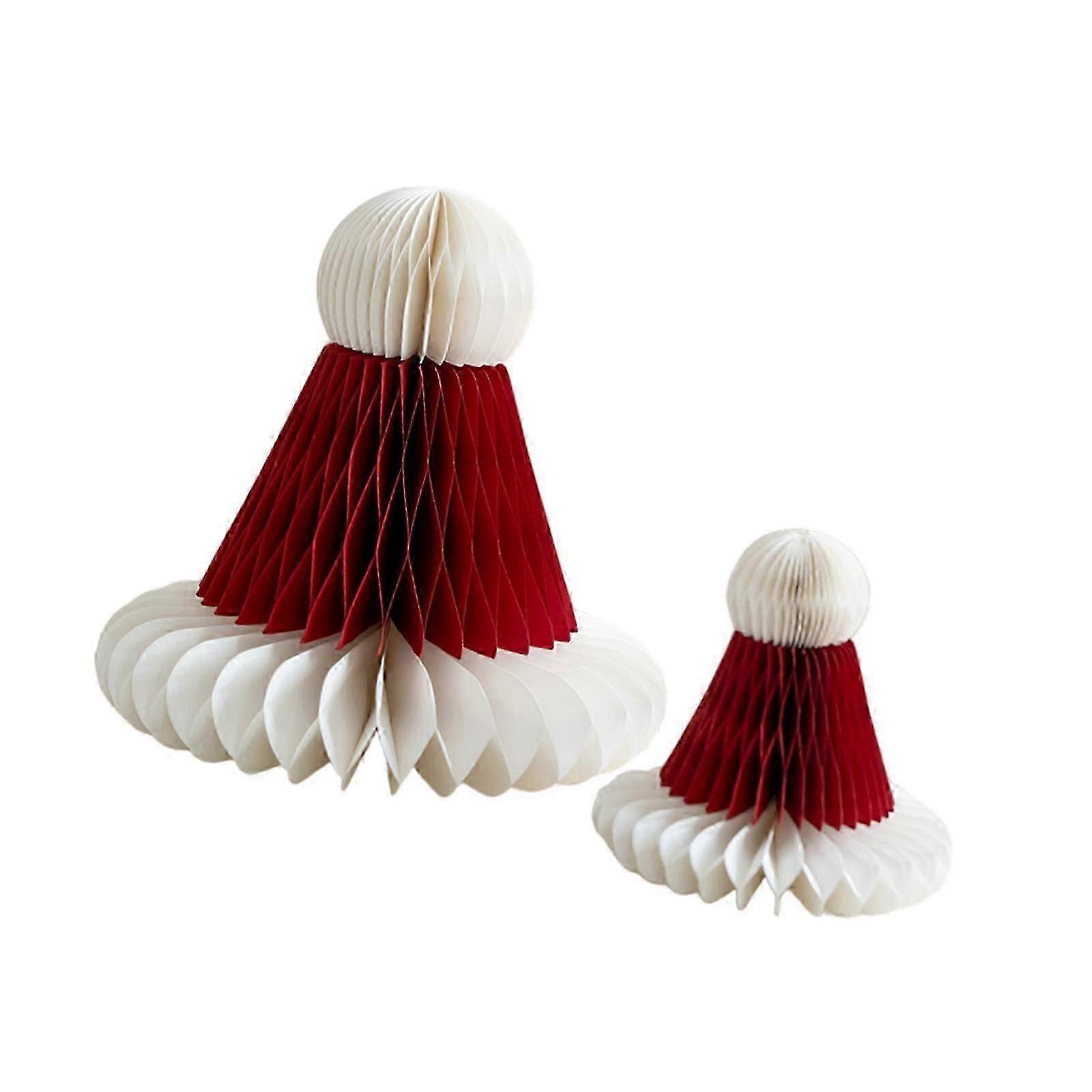 Christmas Paper Decoration Office Festival Winter Home Decor Xmas Decoration 2 Red Ornaments