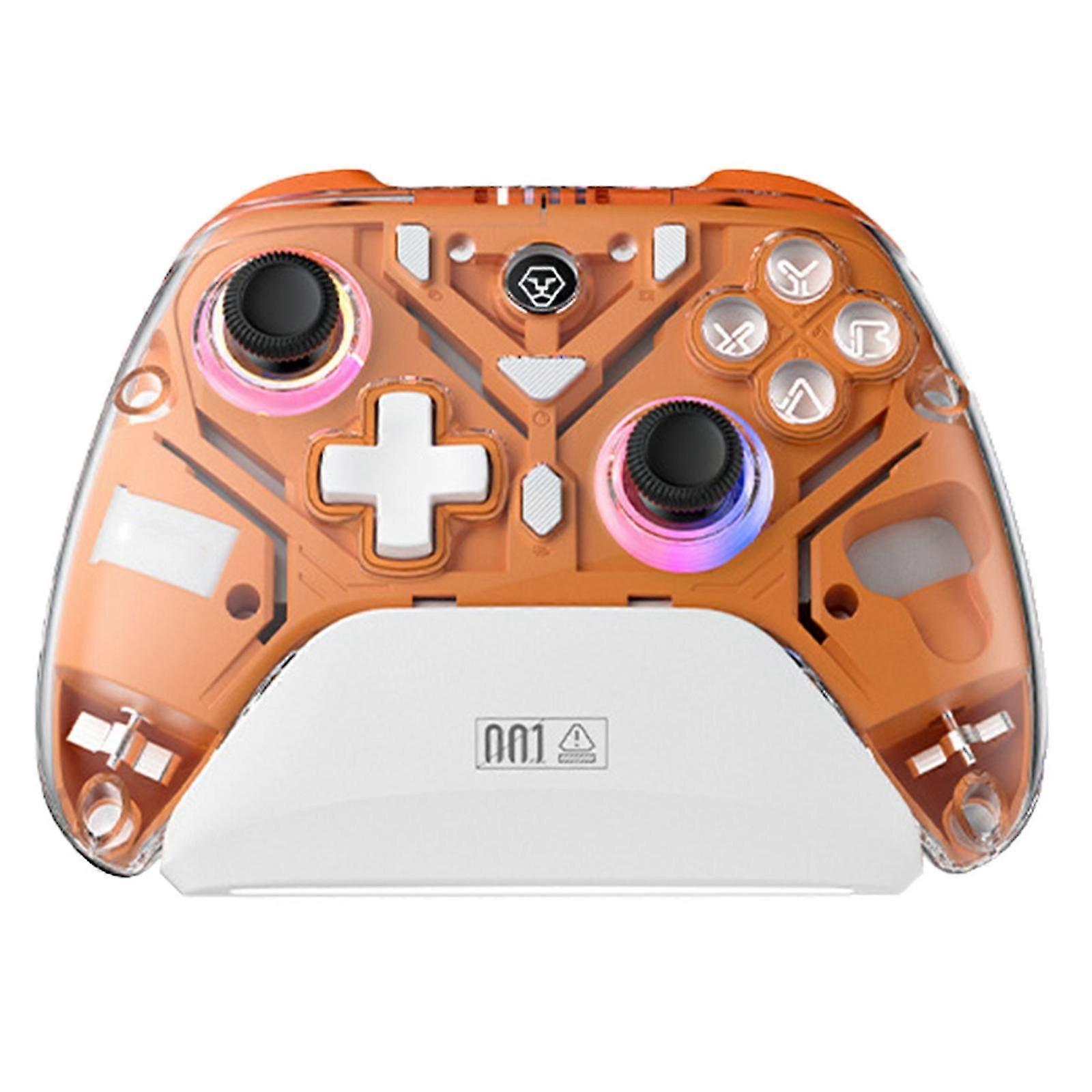 Hall Effect Joystick Game Controller Wireless Connection Controller with Charging Dock Receiver Light Gamepad  White