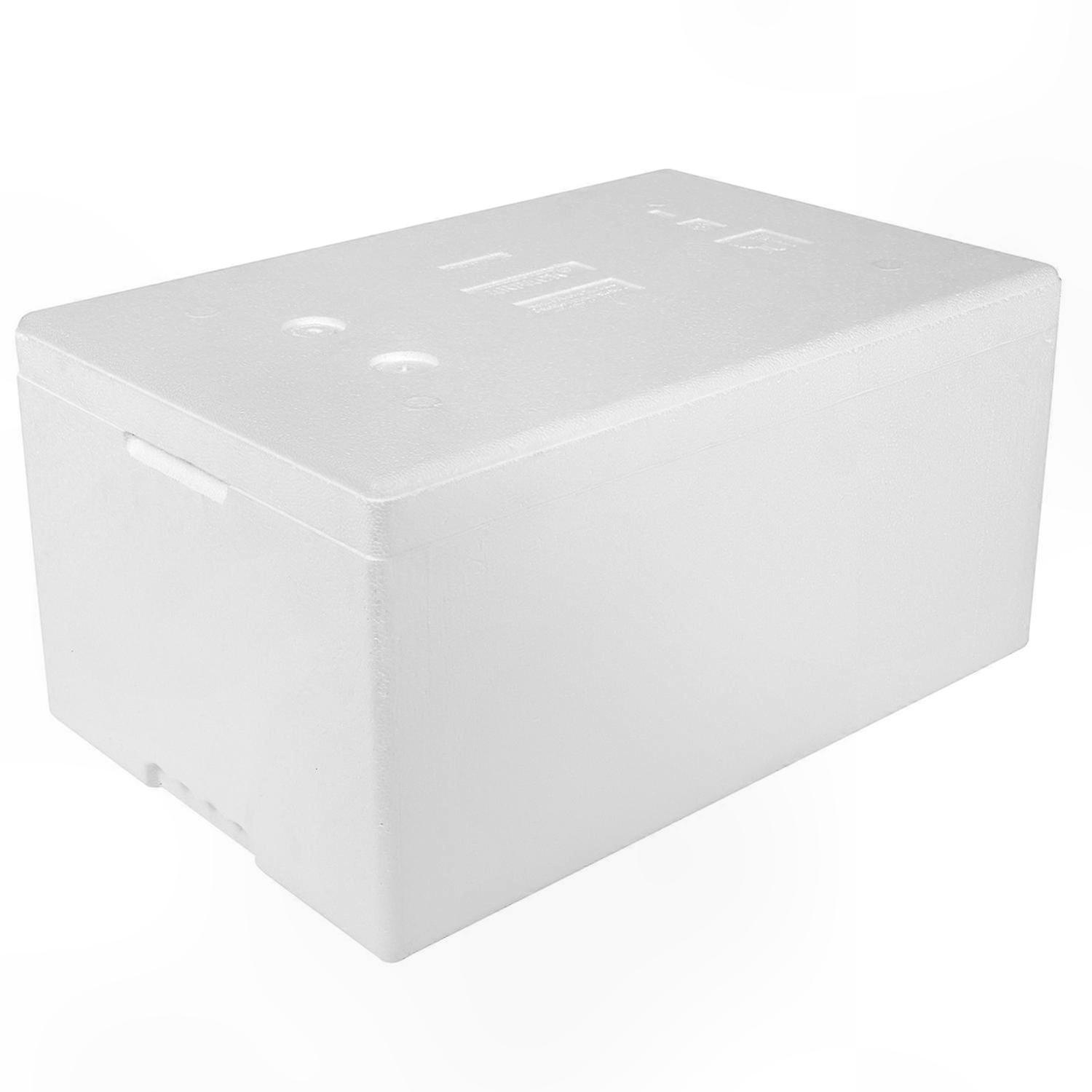 Geïsoleerde polystyreen doos met deksel, PZH-gecertificeerd, 580x380x285mm, 32L inhoud