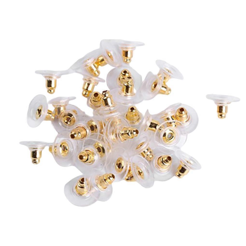 100 Pair Earring Backs for Studs Plated Replacements Backstops Hooks Supplies