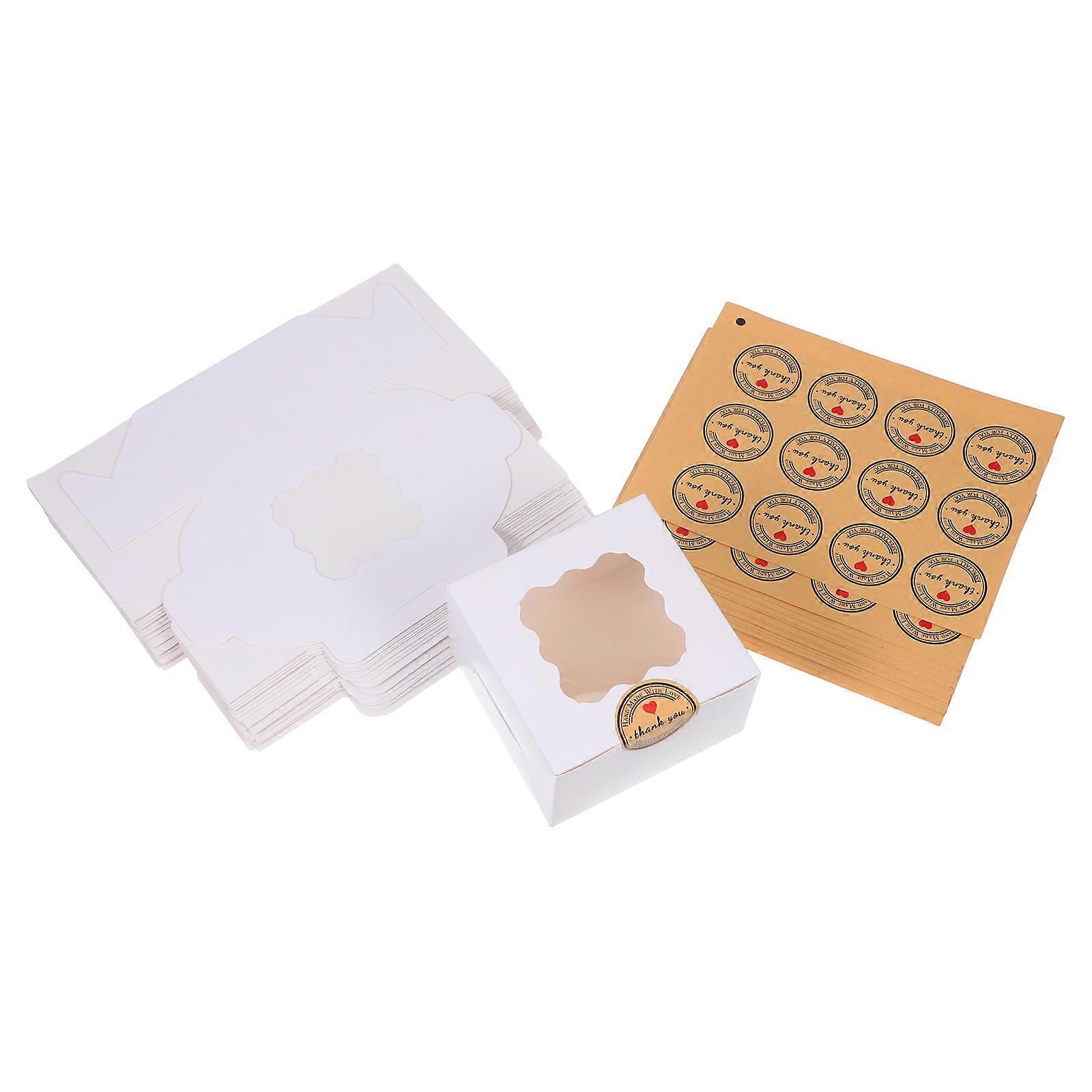 Cookie Boxes for Macaron with Clear Window 40Pcs Packaging