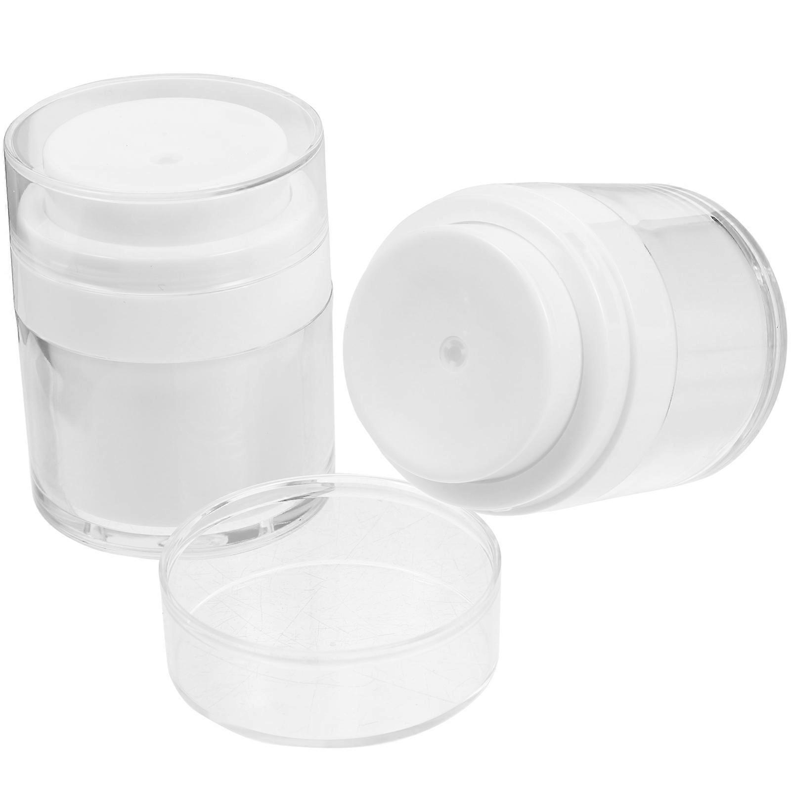 Airless Pump Bottles Pump Dispenser for Storage 2Pcs Plastic White