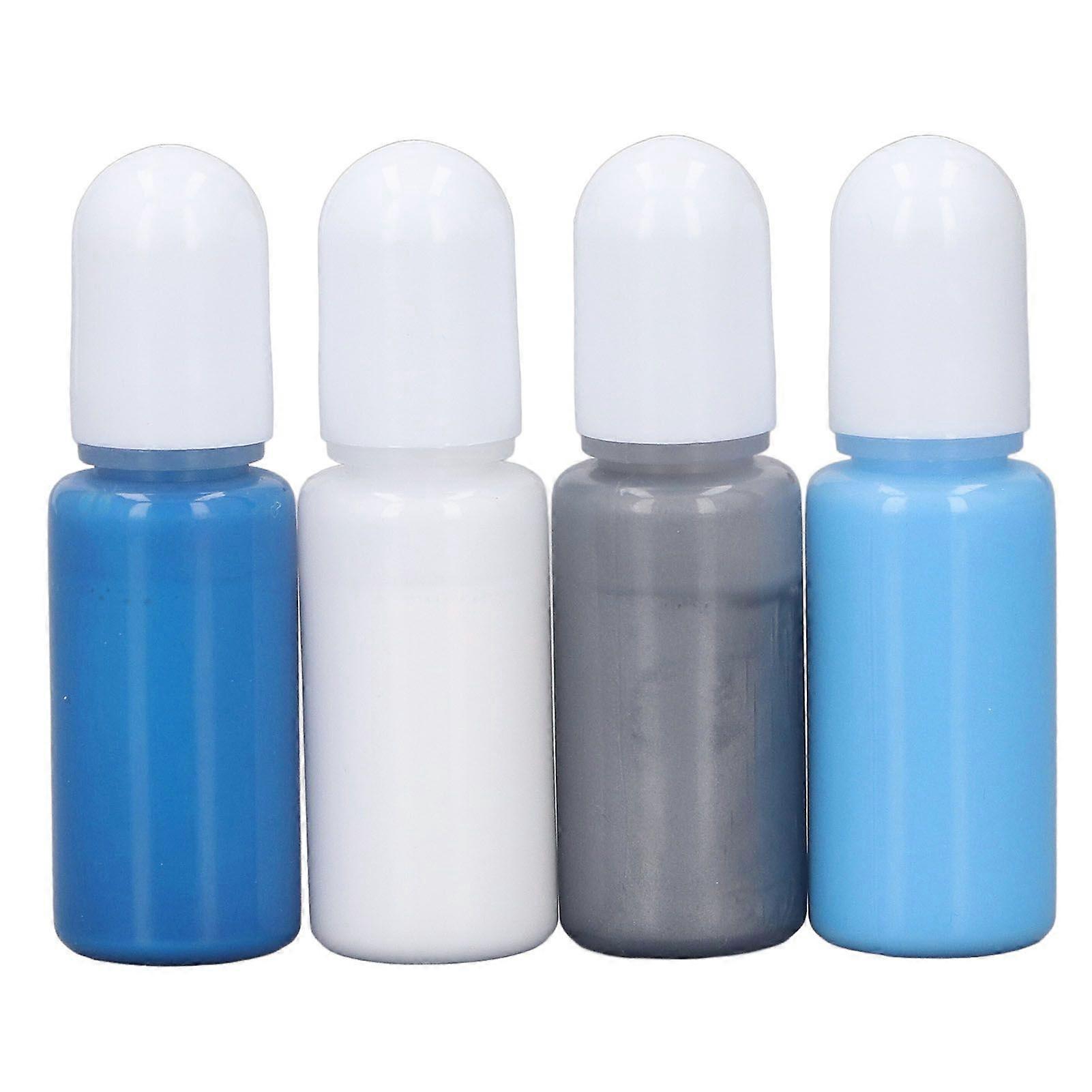 Epoxy Resin Pigment 4 Colors High Concentration Colored UV Epoxy Resin Dye for Resin Jewelry Making Casting Figurines Set 6 Navy Blue, Gray, White, Li