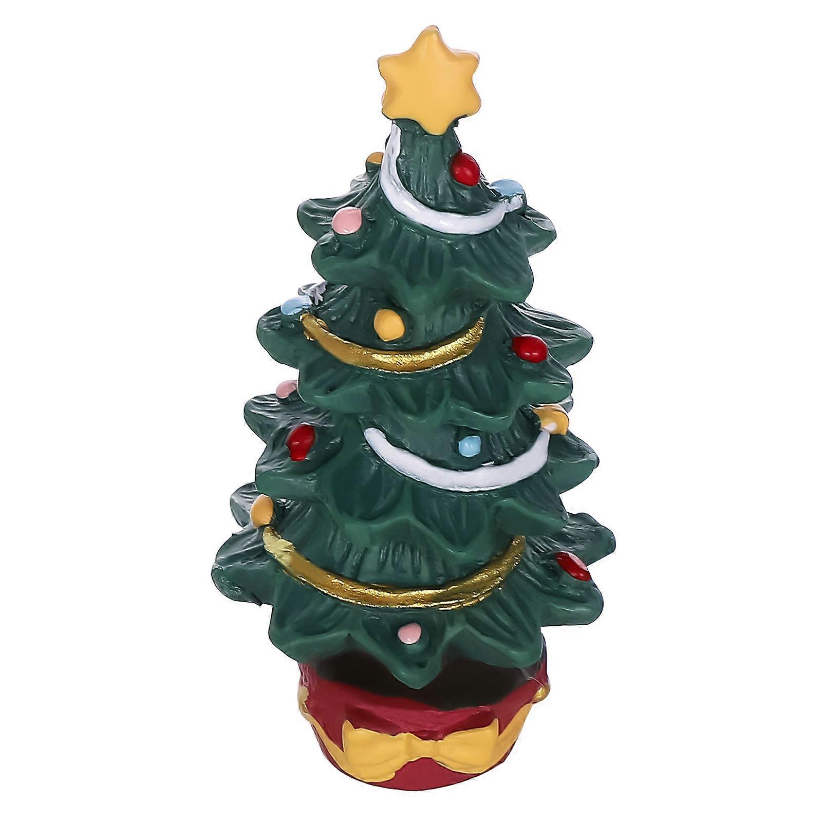 Mini Christmas Tree Resin Christmas Tree Craft Ornament 3Pcs for Desktop