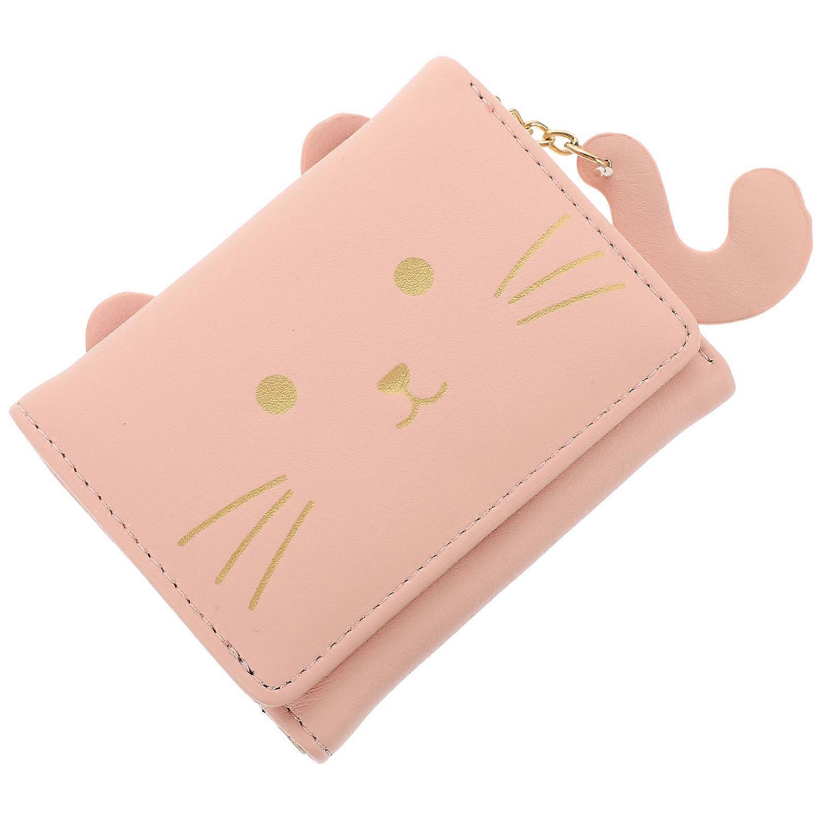 Foldable Coin Purse Small Wallet for Storage 3Pcs Pink Card Holder
