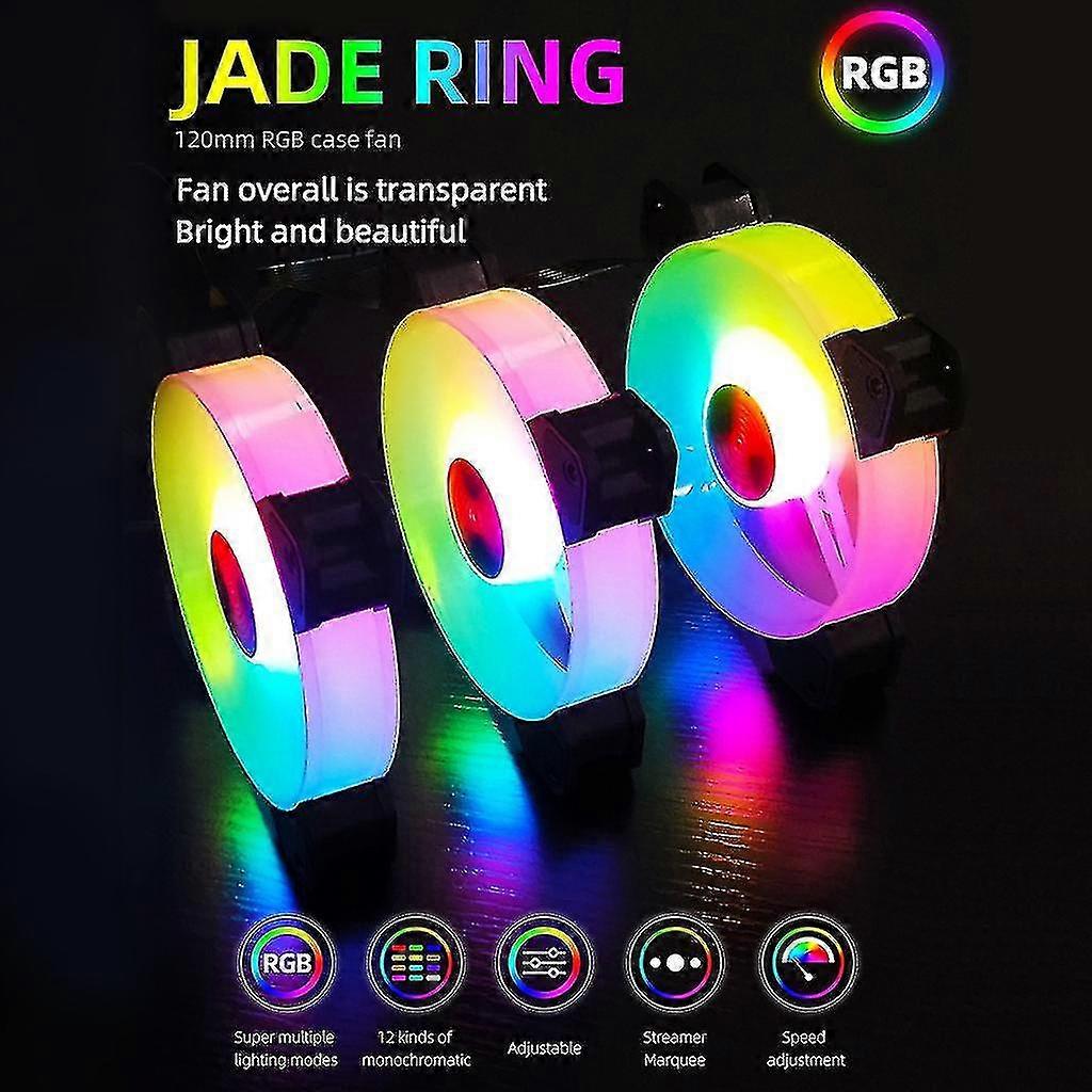 120mm Computer Case Fans Compatible-for Desktops Adjustable Rgb Quiet Cpu Pc Cooling Fan