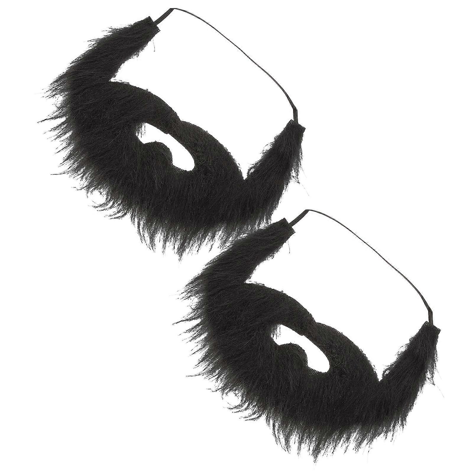 Fake Beard Decorative Beard for Party Supply 8Pcs Black Lint Material