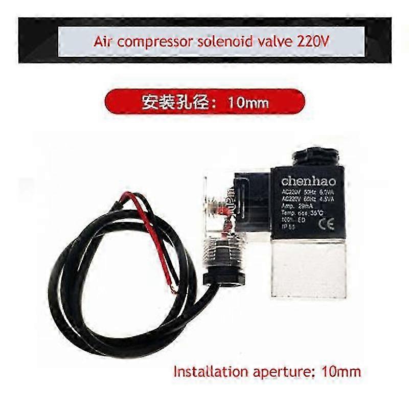 Válvula de solenoide 220V do compressor de ar, assento de alumínio da válvula de solenoide com luz com Cable1 SZRH BF