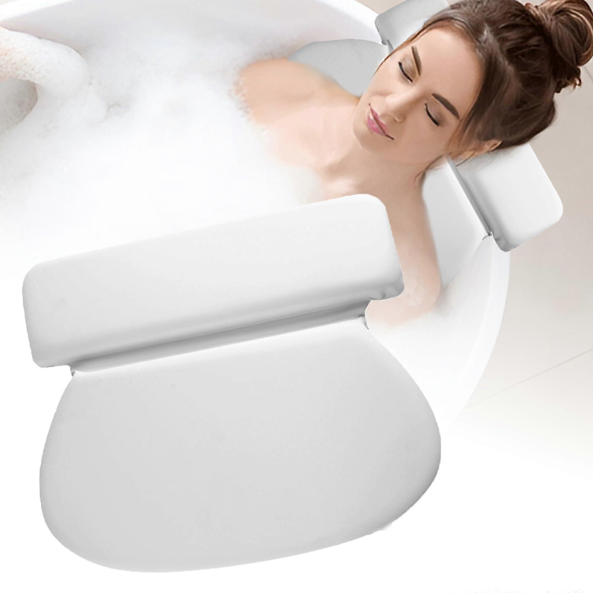 Bath Pillow NonSlip Head and Neck Support Waterproof Bath Cushion With 7 Suction Cups Universal Fit