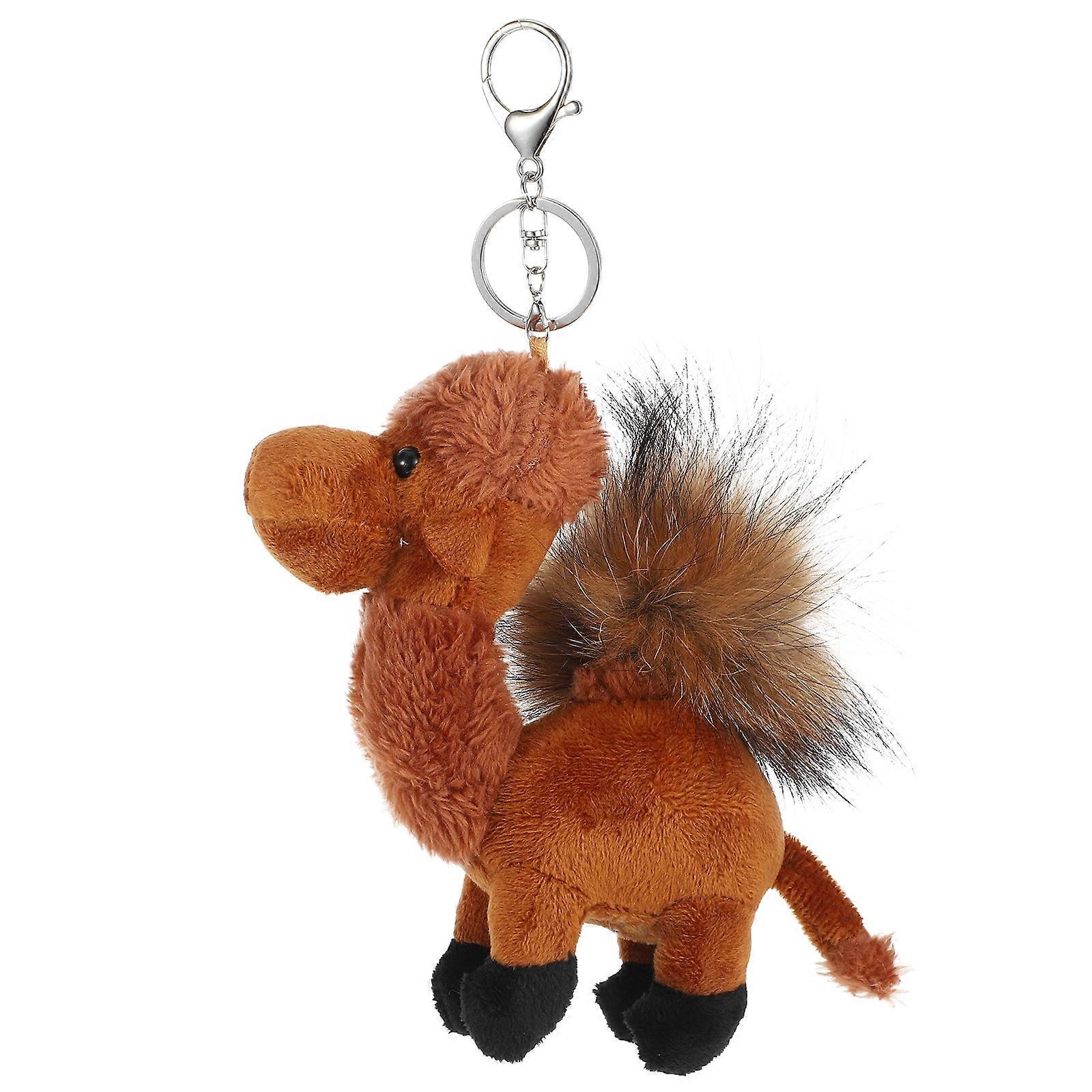 Lovely Camel Plush Keychain Decoration For Children And Gift Giving Made From Soft Short Plush Material 2Pcs
