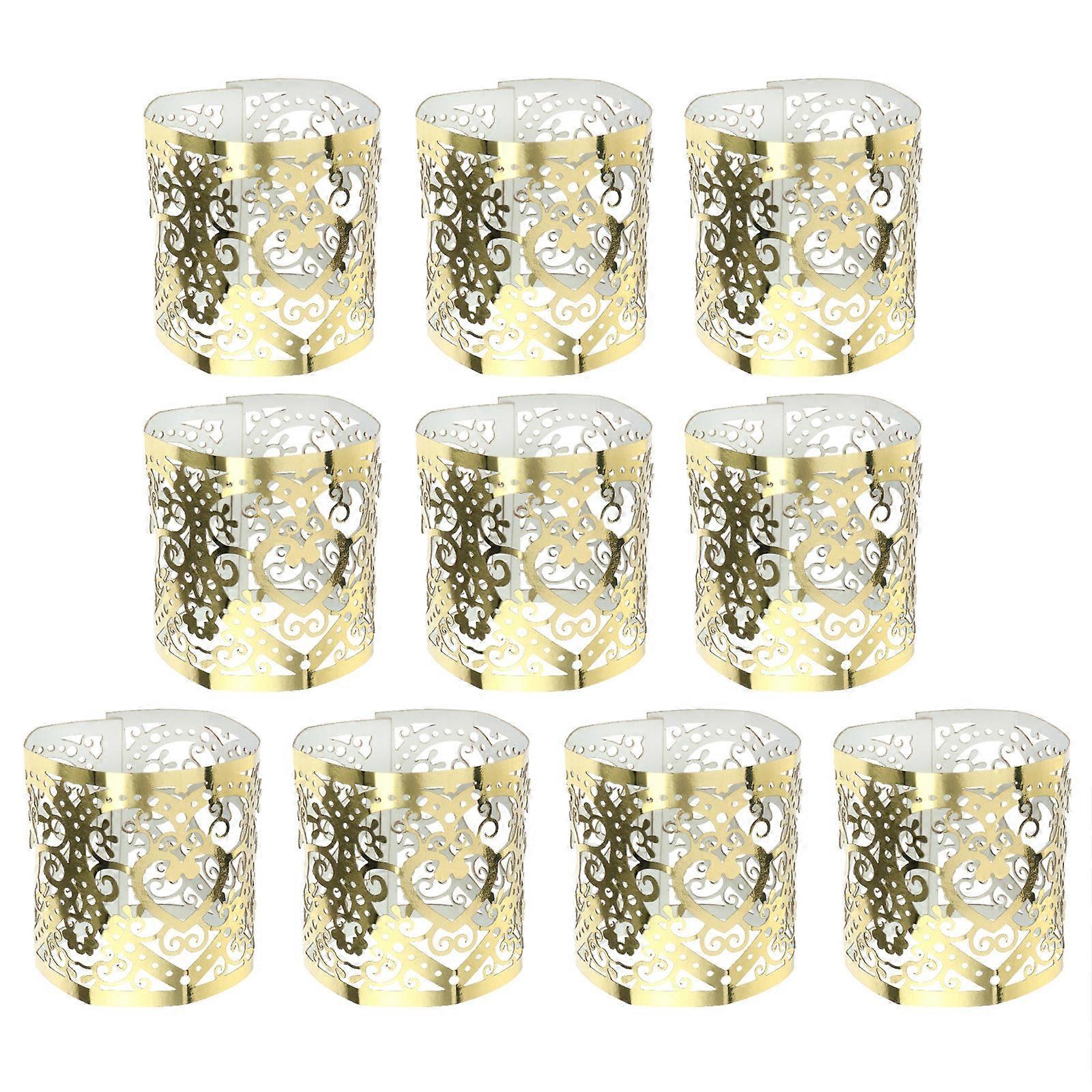 Golden Paper Lamp Wraps for Candle Use 100Pcs Hollow Candle Holders
