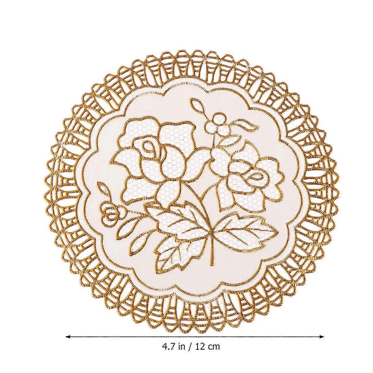 Cup Pads for Tables Rustic Round PVC Coaster Mat for Placing Cup 24Pcs