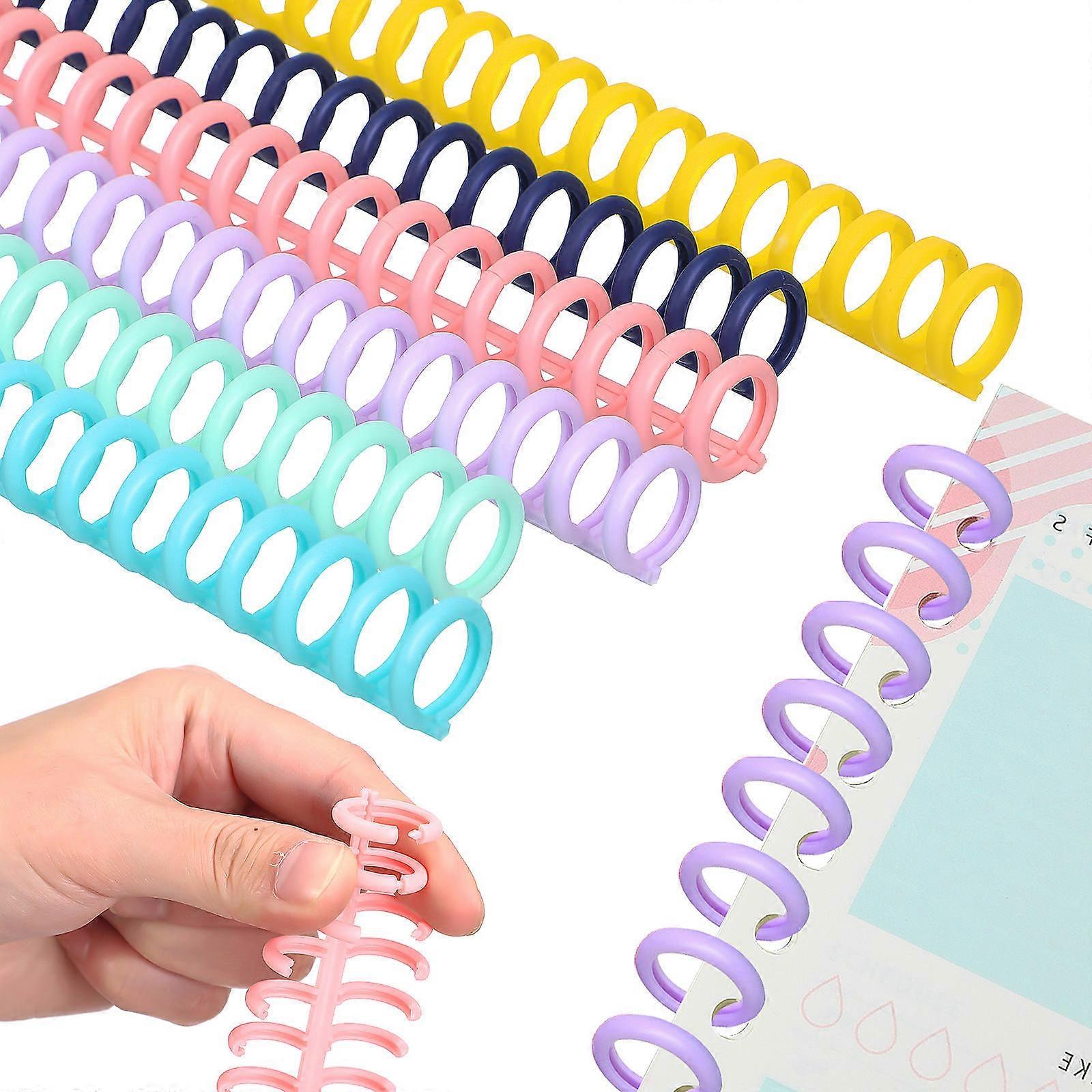 Office Use Comb Binding Spines Plastic Binder Rings for 48Pcs Assorted Color