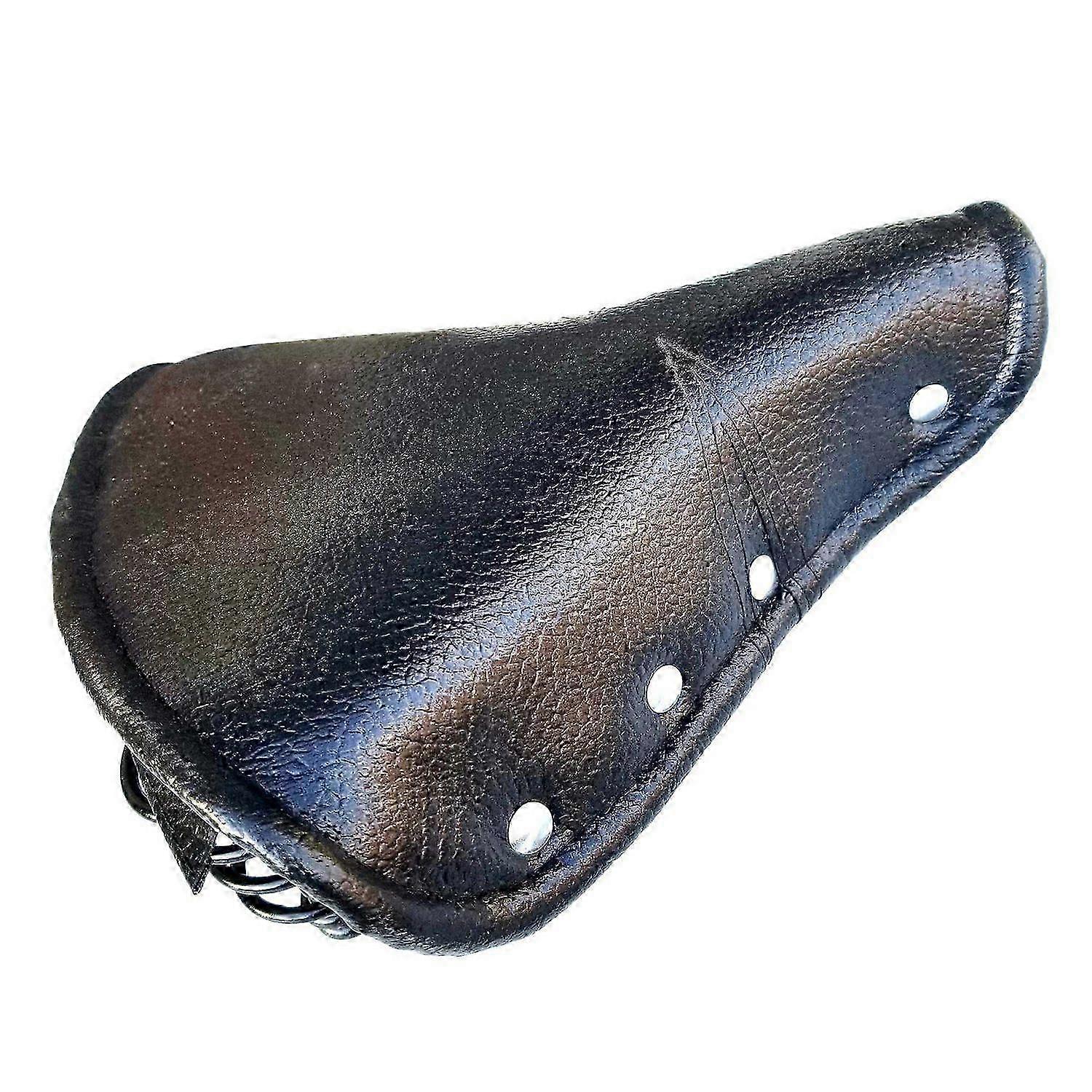Sprung spring bicycle saddle faux leather vintage rivet