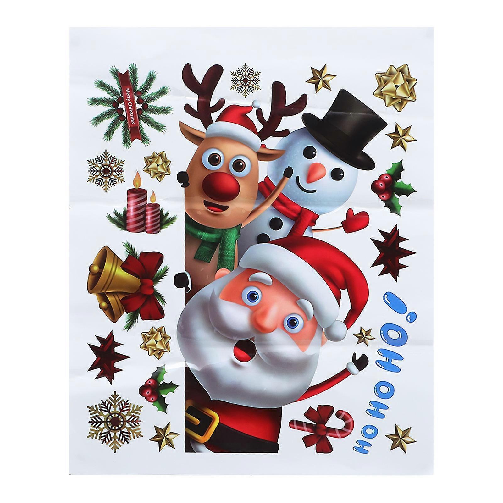 Holiday Window Decals Cartoon Shape DIY Decoration Assorted Color 48X38CM For Window 1Pc