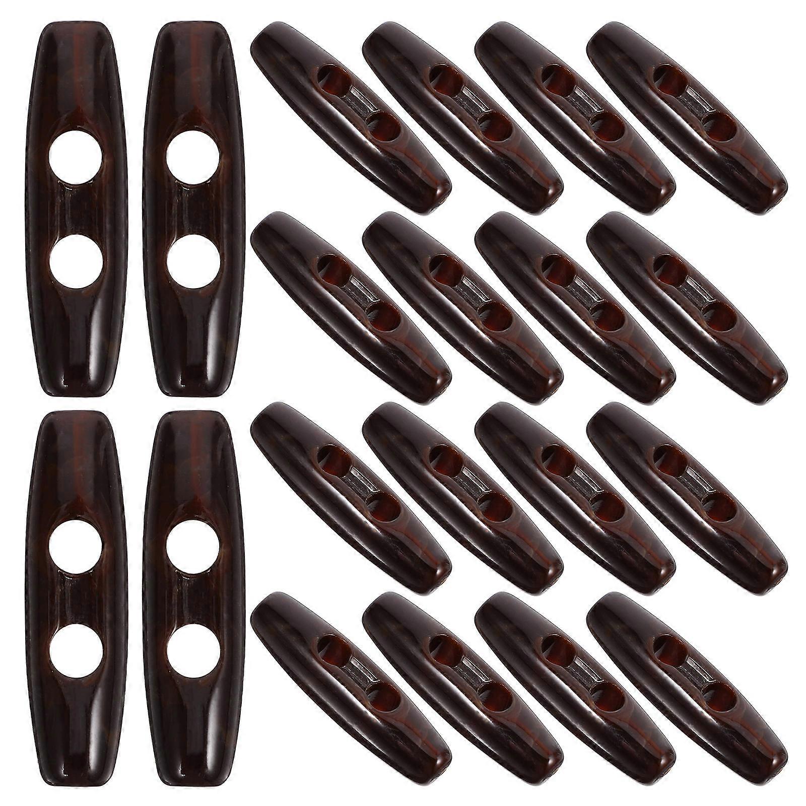 Horn Toggle Button Acrylic Closure for Coat Accessories 100Pcs Coffee