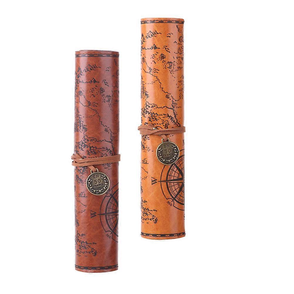 Pen Case Roll Up Pen Bag with Strap 4Pcs PU Pencil Storage