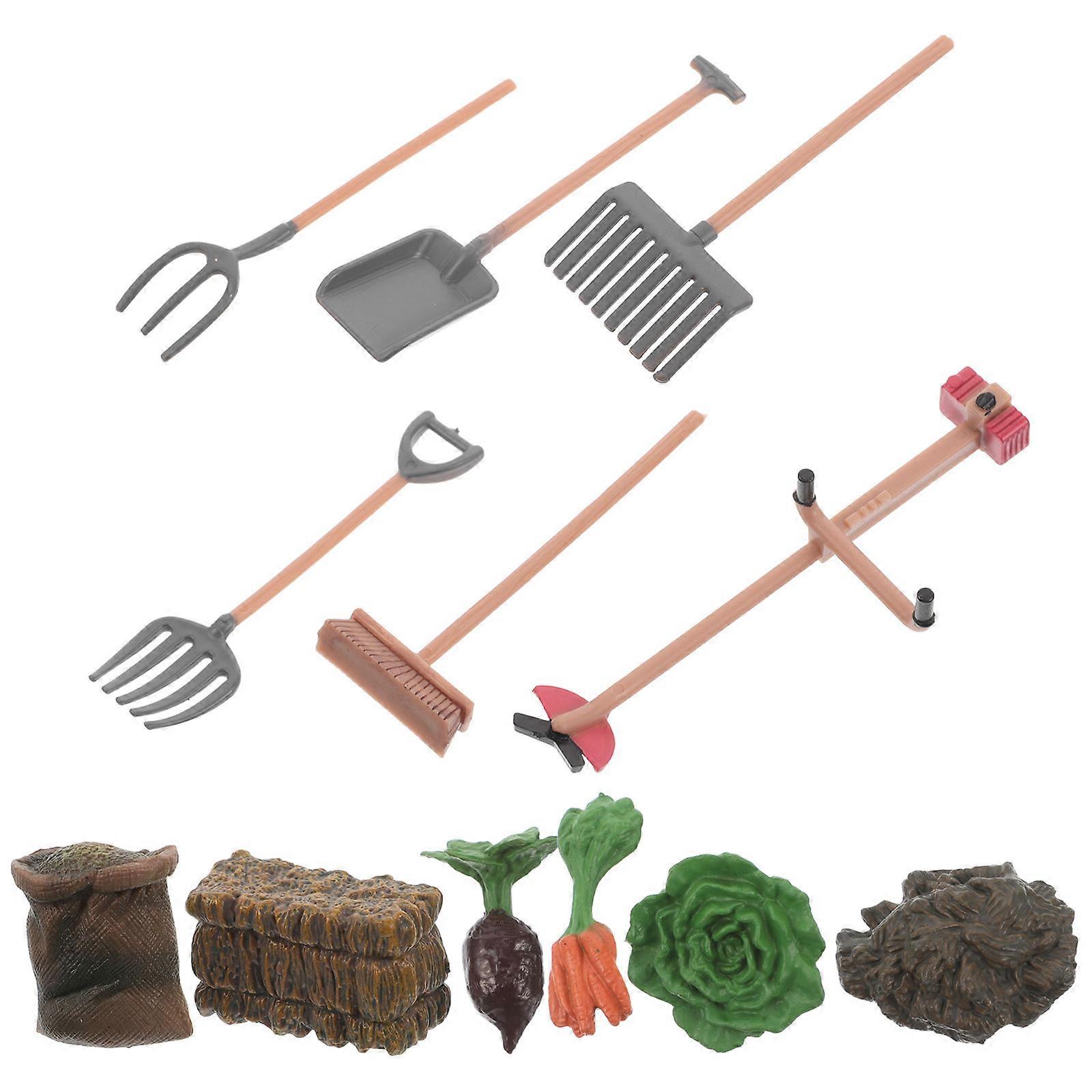 Farm Simulation Tool Set with 2Sets for Miniature Scene Accessories
