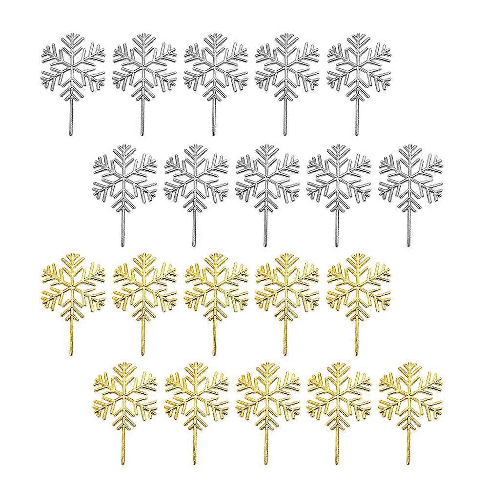 Egg Cake Picks Snowflake Topper for Decoration 40Pcs Assorted Color