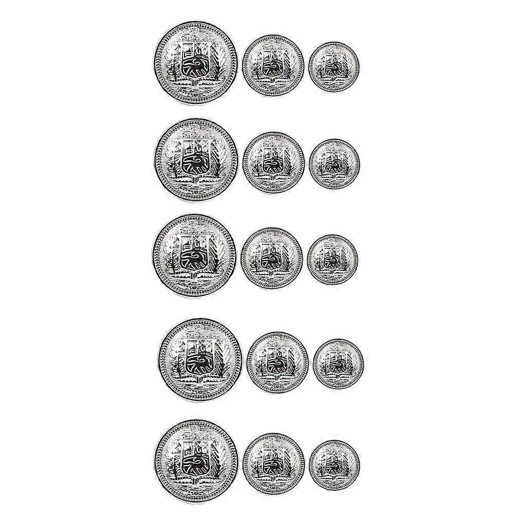 British Style Buttons Metal Shield Button for Clothes Use 30Pcs Coat Silver Zinc Alloy