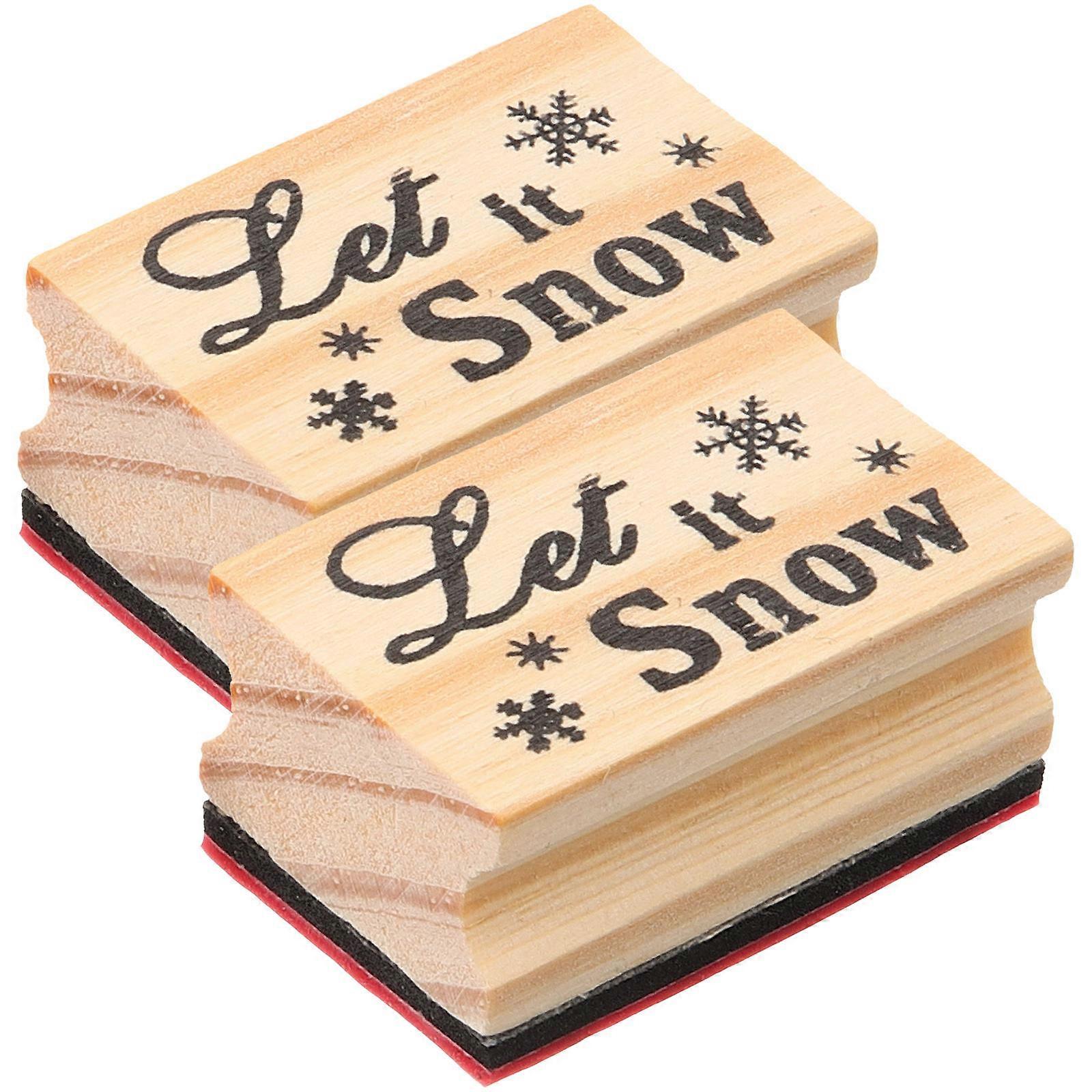 Wooden Christmas Snowflake Stamper for Playing Use 2Pcs Set