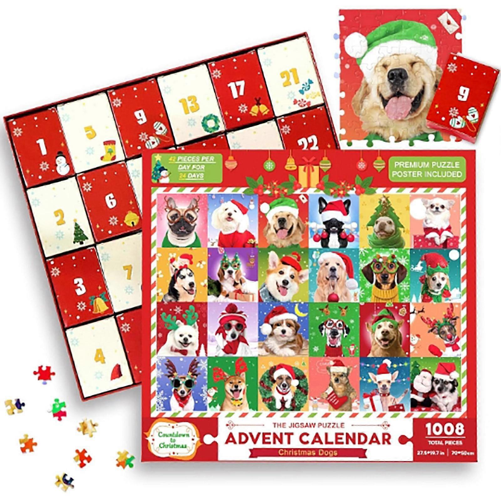 WQQZJJ Christmas Ornaments 2023 Christmas Advent Calendar Puzzle, Advent Calendar Puzzle 24 Days Of 2023 Christmas Dog Gift Puzzle Home Essentials
